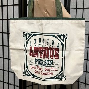 🛍️ "GENUINE ANTIQUE PERSON"  CANVAS TOTE BAG, 🛍️OVER-THE-HILL, FUNNY, GAG GIFT
